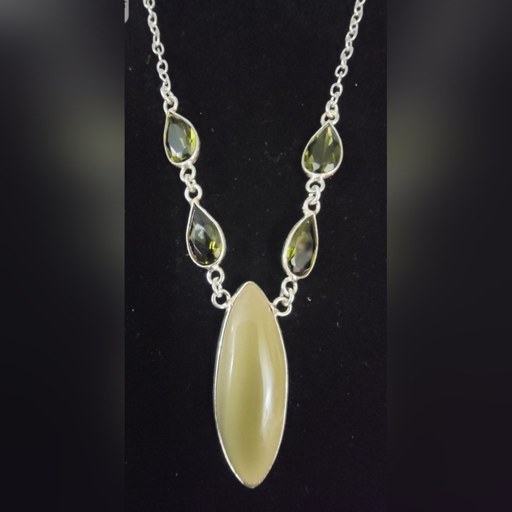 Handmade 925 Sterling Silver Mookaite & Smoky Quartz Necklace